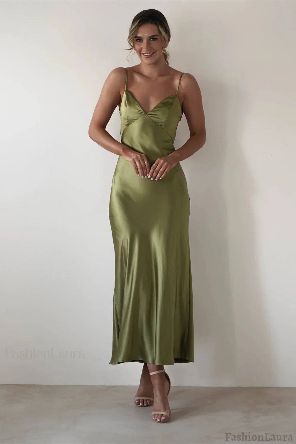 Satin Backless Tie Party Dress