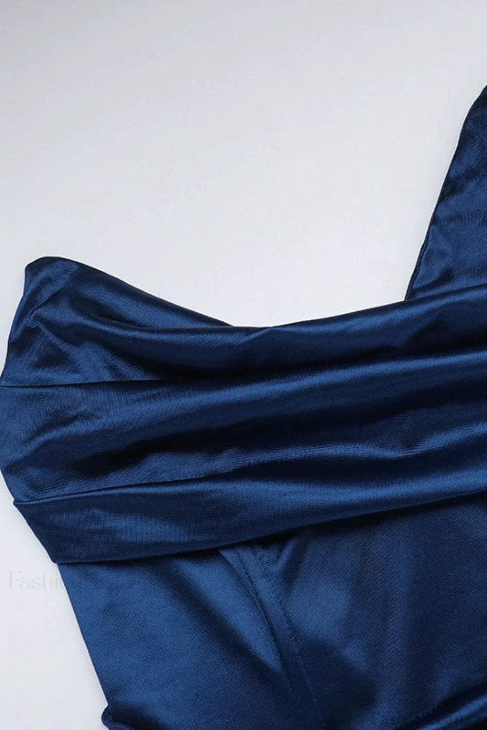 Satin Deep V Corset Slit Formal Dress