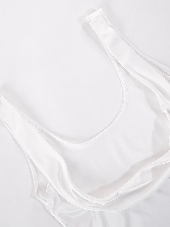 Satin Draped Cowl Neck Lace Bralette Layered Tank Top 22