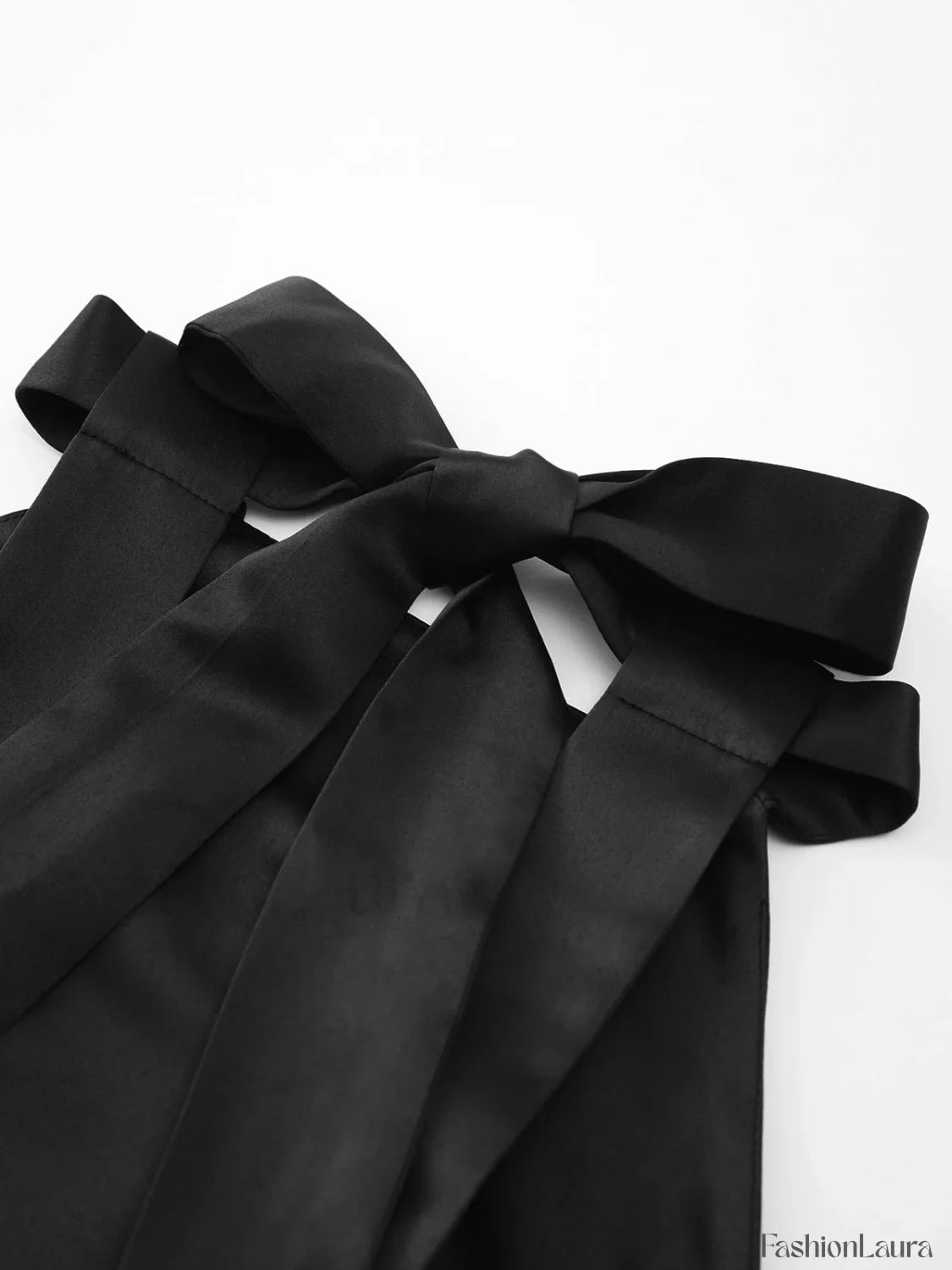 Satin Knotted Doule Pockets Open Back Pleated Mini Dress