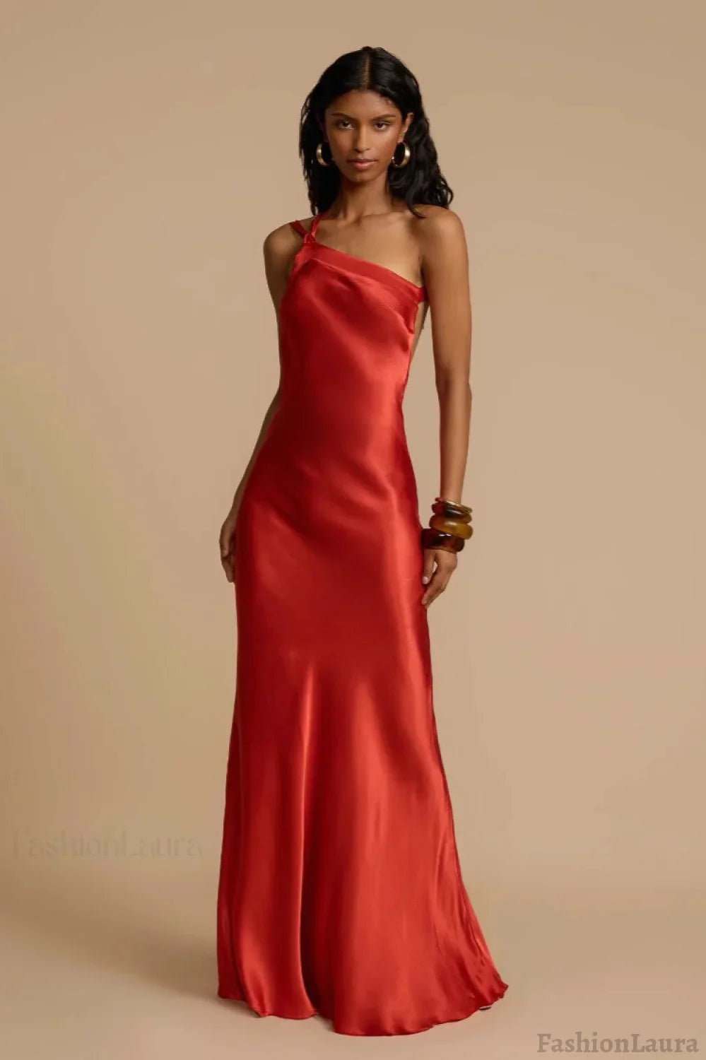 Satin One Shoulder Bodycon Formal Dress
