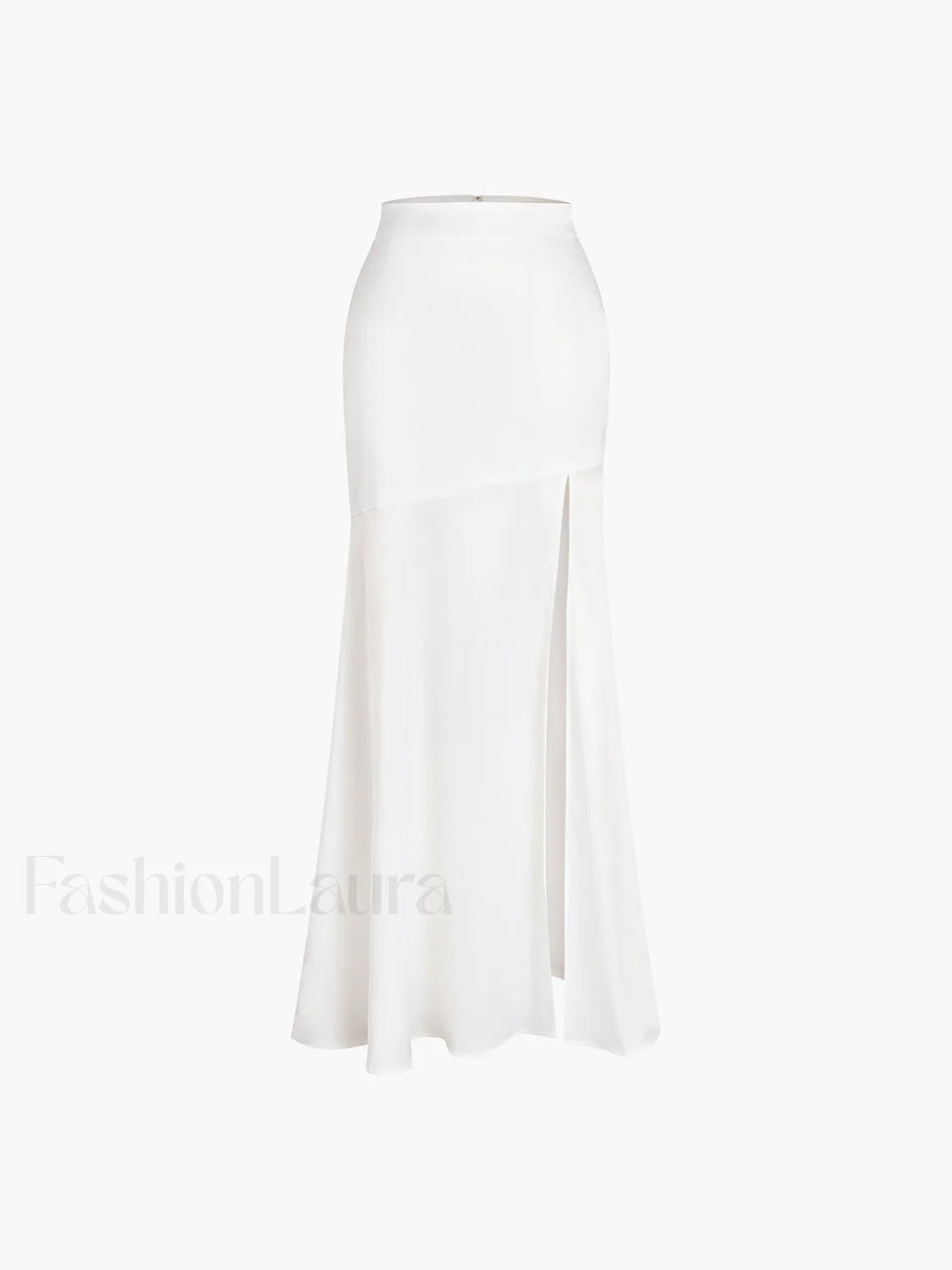 Satin Patchwork Split Maxi Skirt