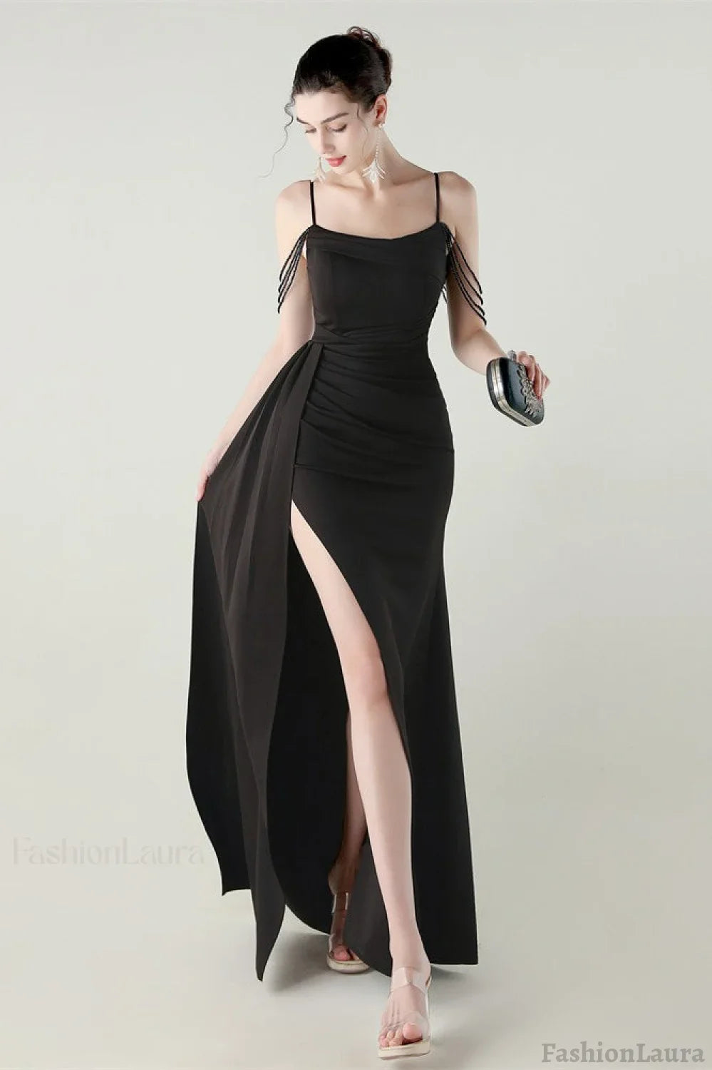 Satin Spaghetti Strap Mermaid Party Dress