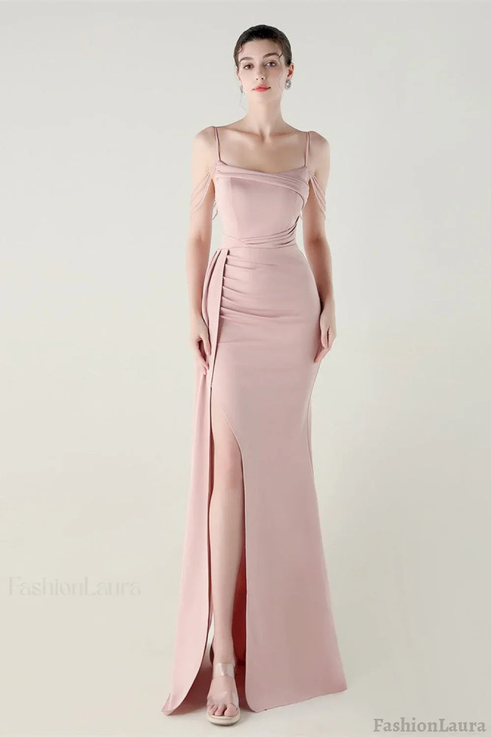 Satin Spaghetti Strap Mermaid Party Dress