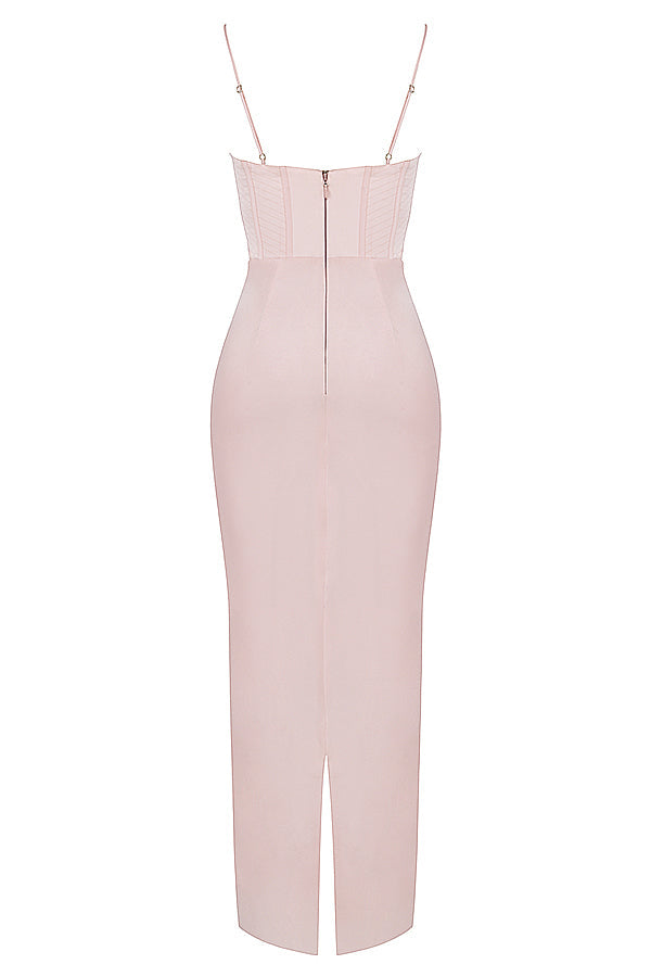 Elegant Corset Maxi Dress-White