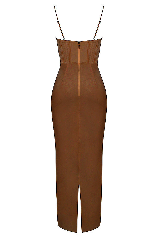 Elegant Corset Maxi Dress-White