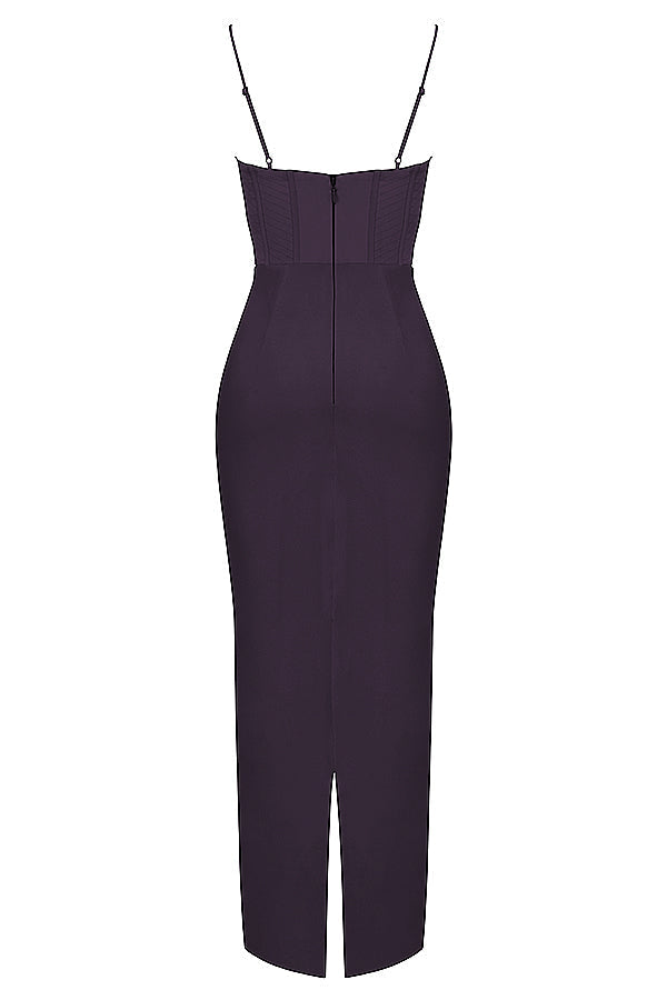 Sweetheart Neck Corset Bodice Cami Bodycon Maxi Dress 13