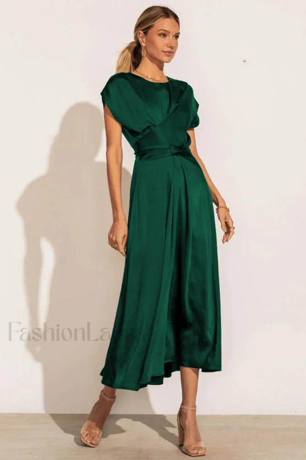 Scoop A-line Stylish Satin Bridesmaid Dress