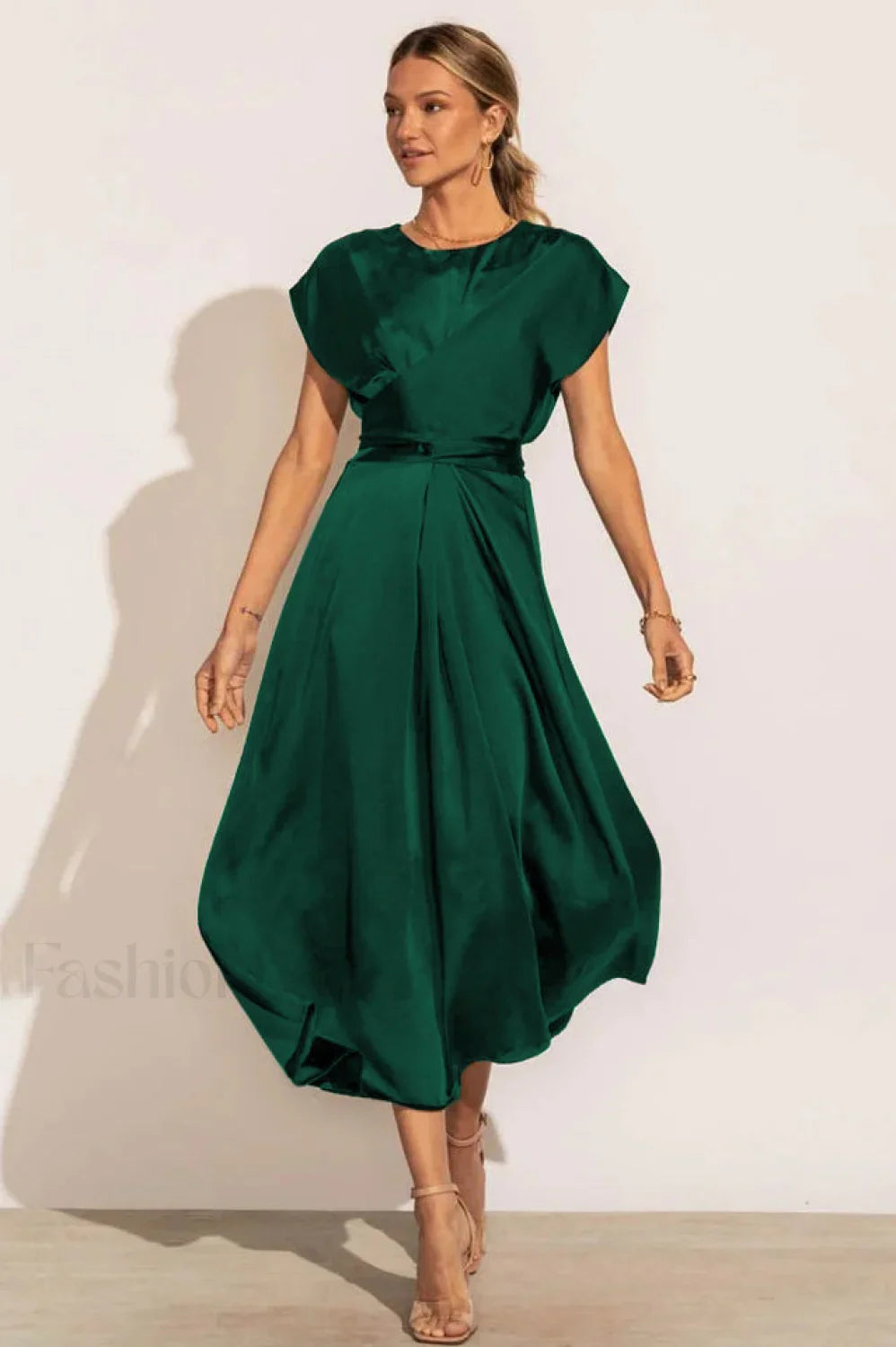 Scoop A-line Stylish Satin Bridesmaid Dress