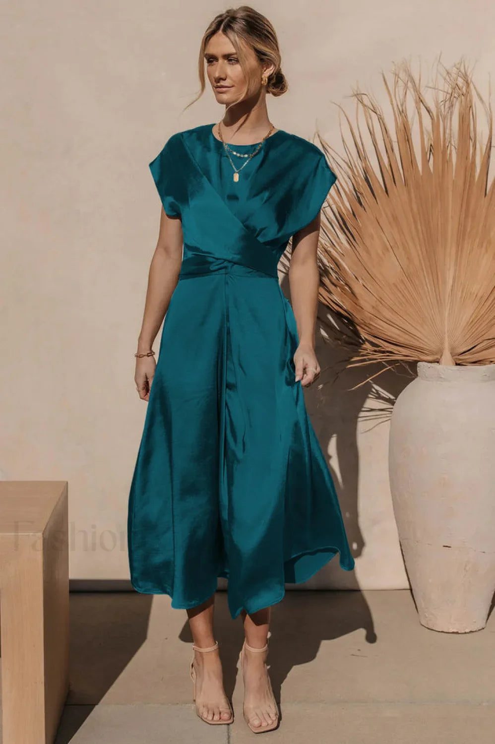 Scoop A-line Stylish Satin Bridesmaid Dress