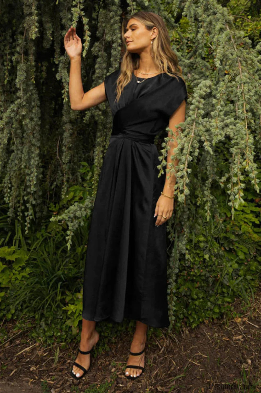 Scoop A-line Stylish Satin Bridesmaid Dress