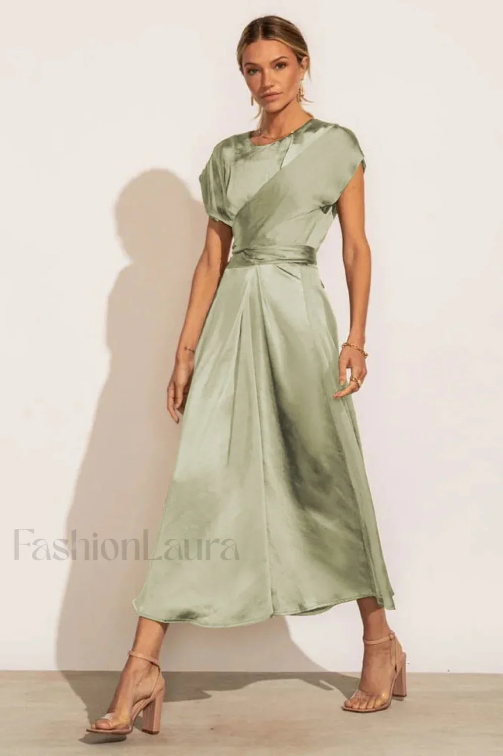 Scoop A-line Stylish Satin Bridesmaid Dress