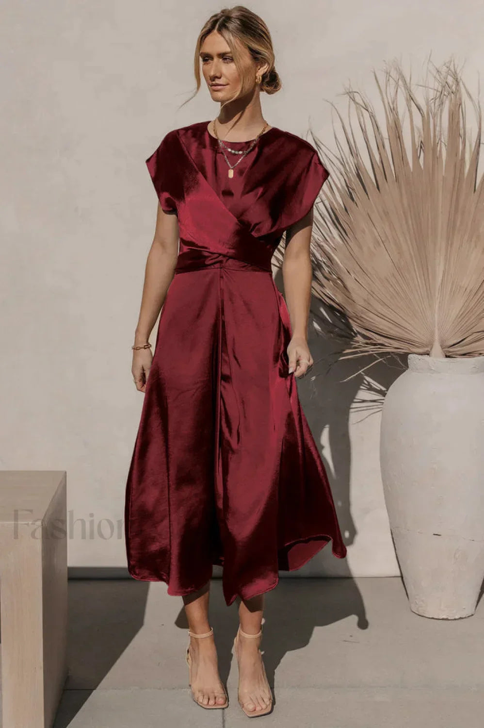 Scoop A-line Stylish Satin Bridesmaid Dress