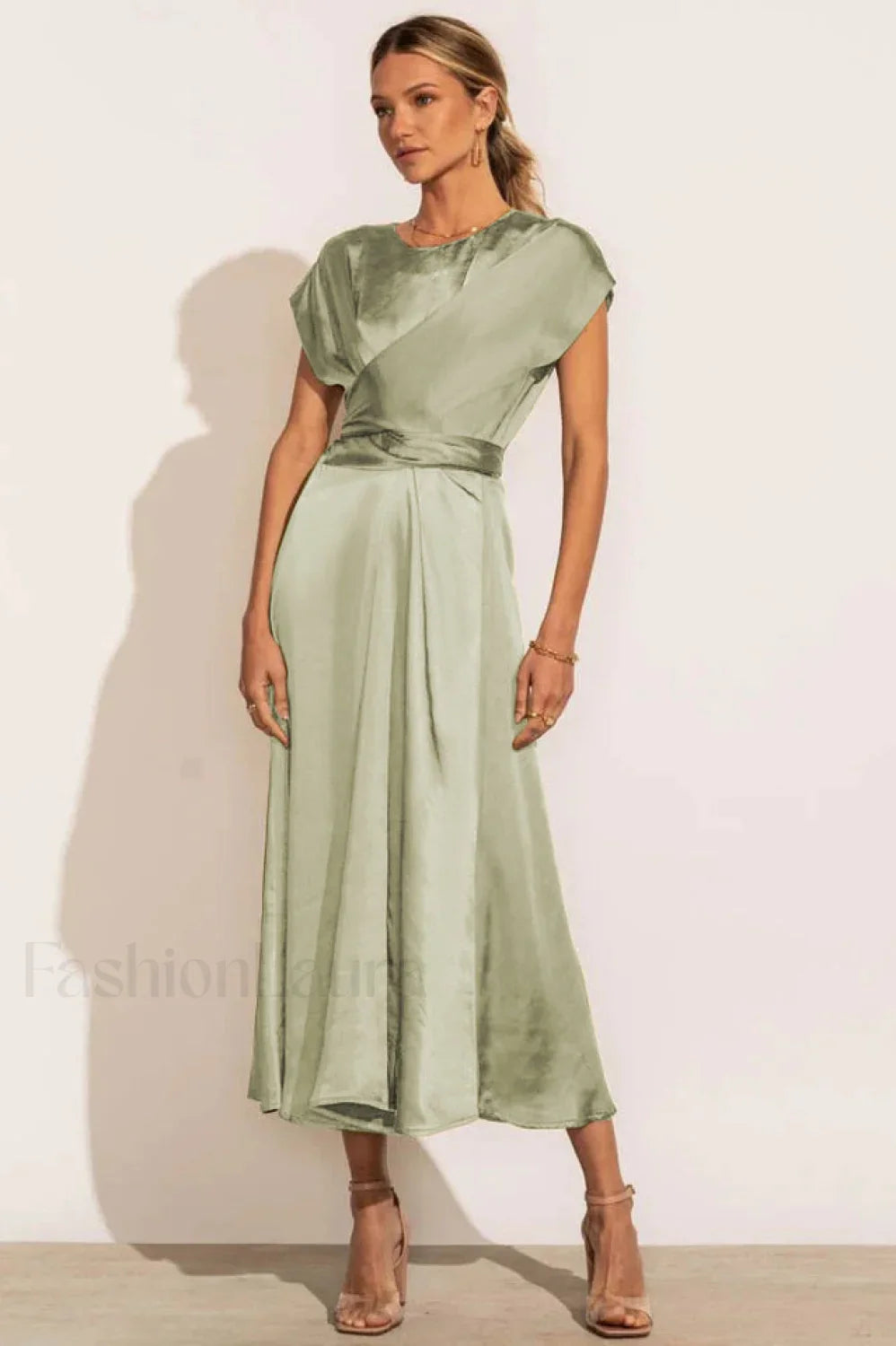 Scoop A-line Stylish Satin Bridesmaid Dress