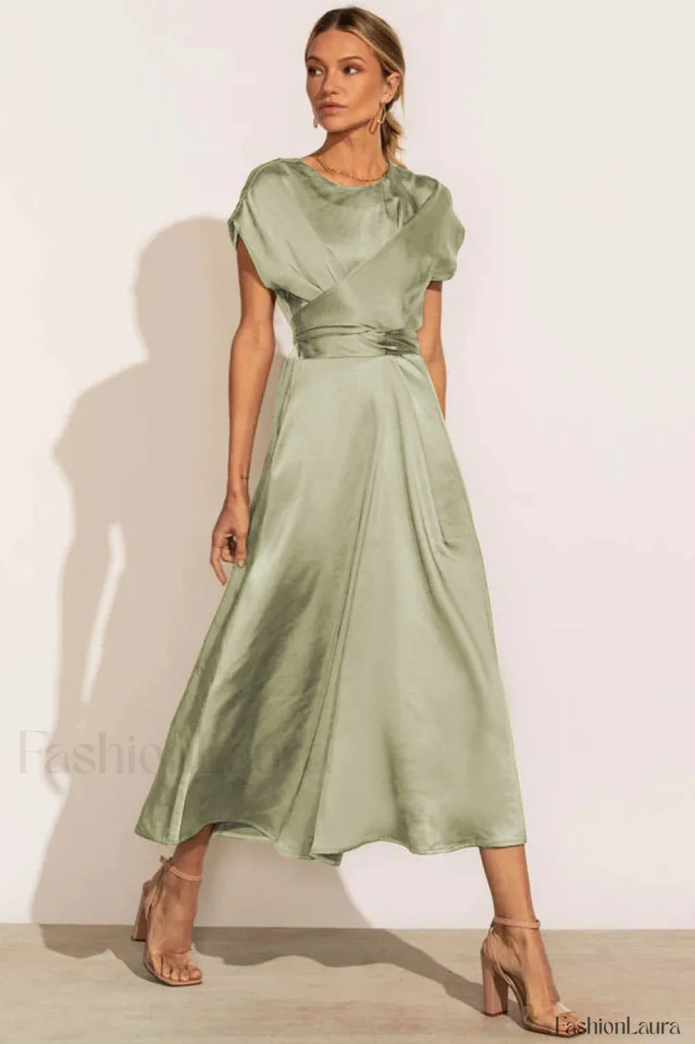 Scoop A-line Stylish Satin Bridesmaid Dress