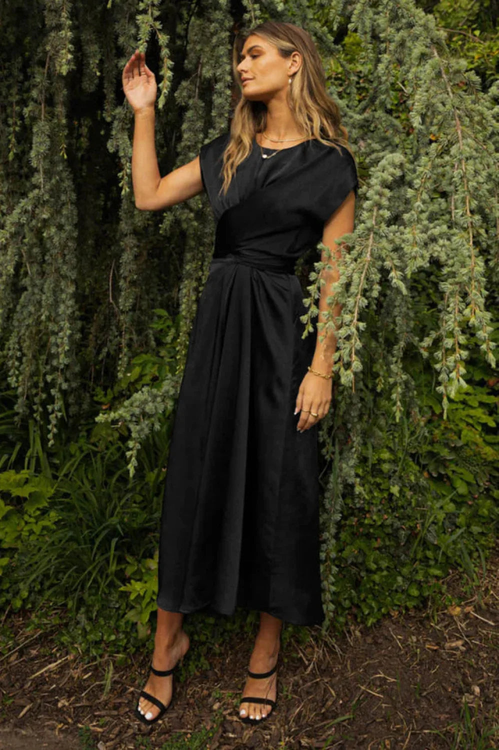 Scoop A-line Stylish Satin Bridesmaid Dress