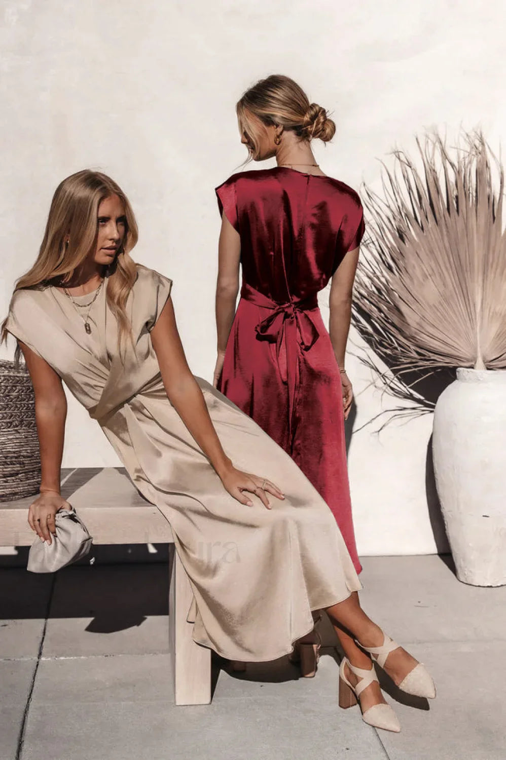 Scoop A-line Stylish Satin Bridesmaid Dress