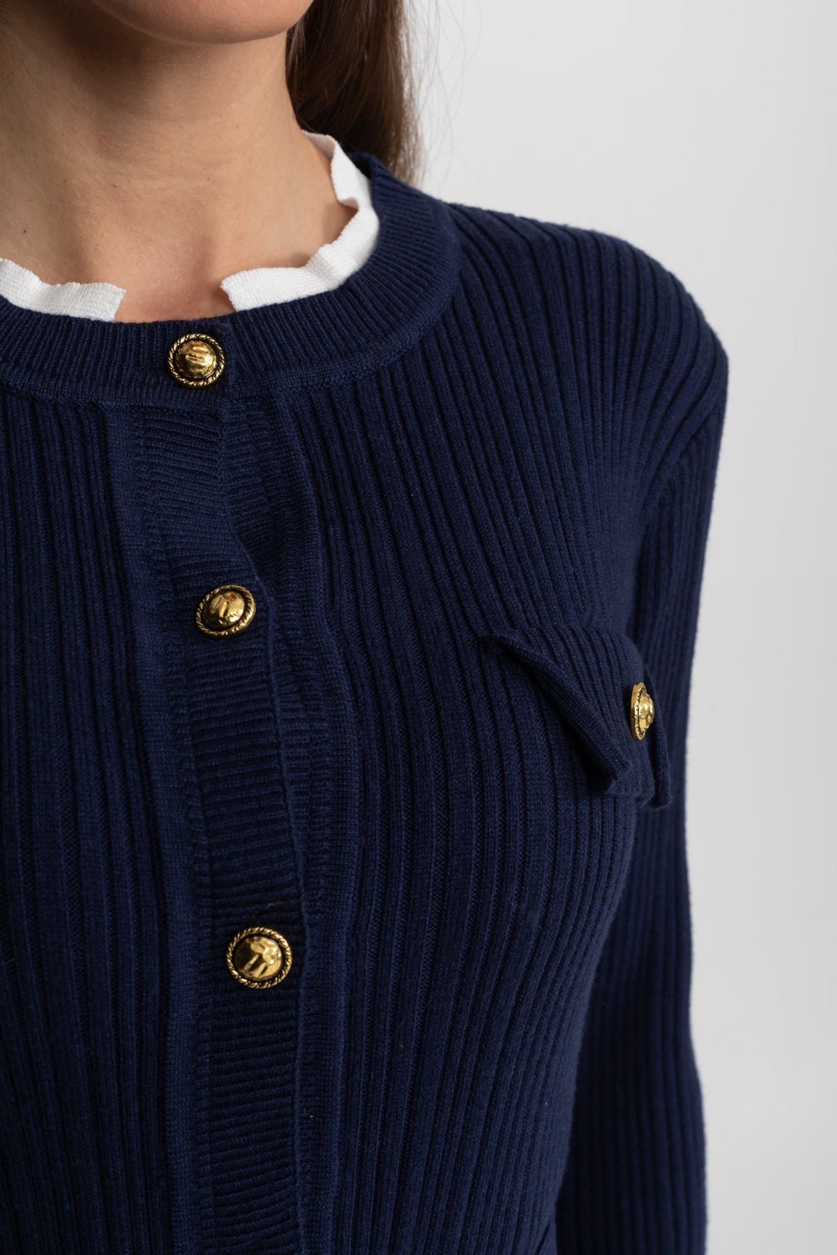 Ribbed Knit Long Sleeve Button Front Belted Drop Waist Midi Dress 5