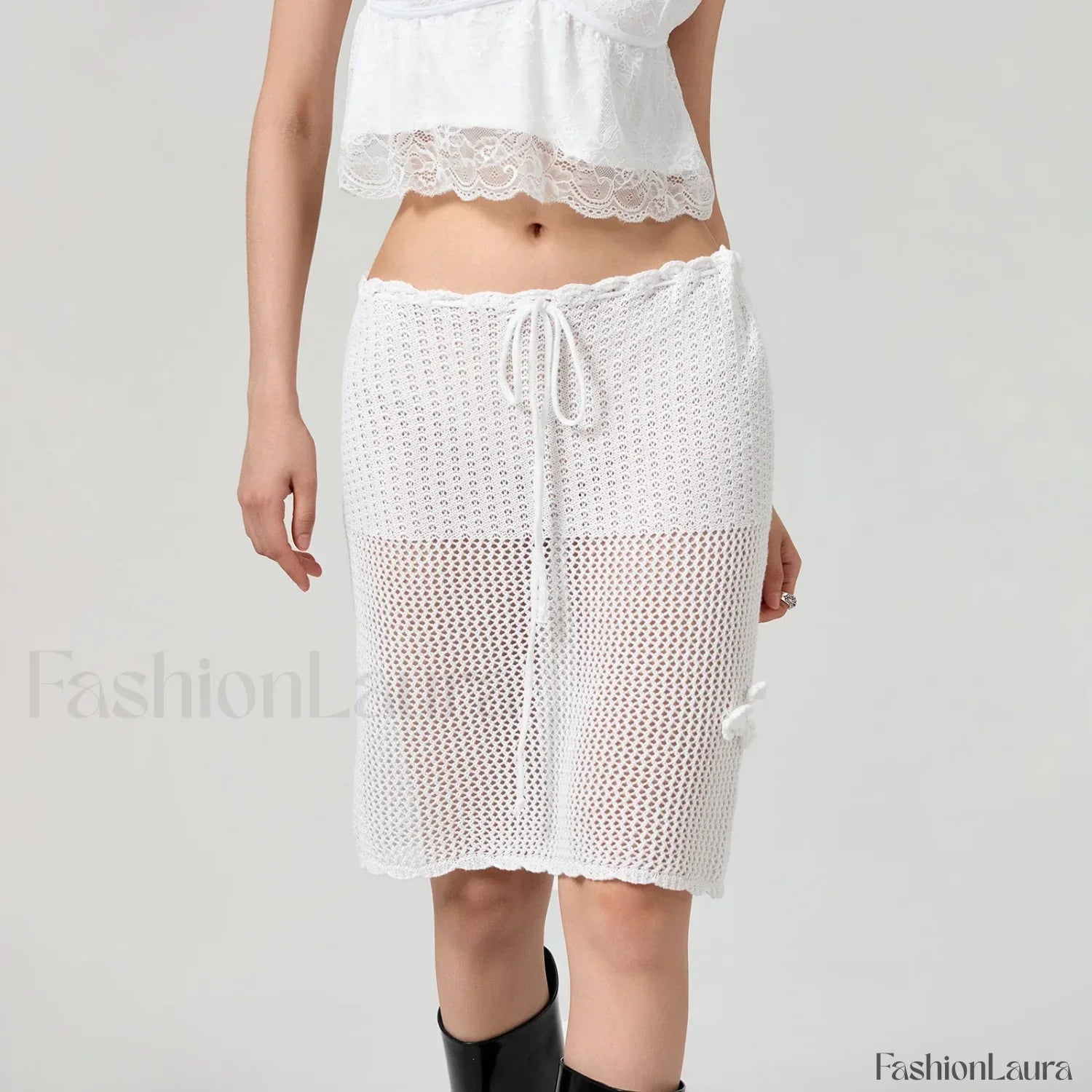 See-Through Crochet Flower Slim Fit Cover Up
