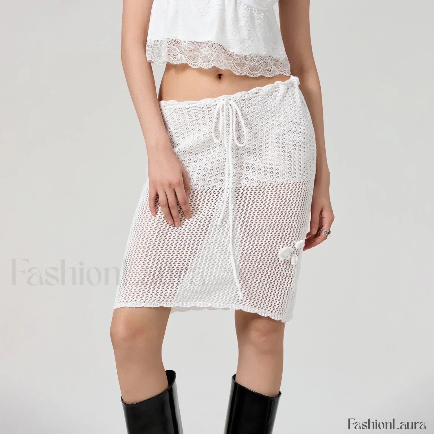 See-Through Crochet Flower Slim Fit Cover Up