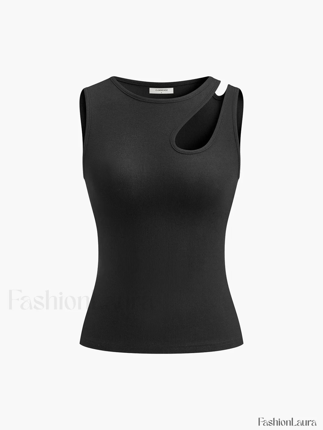 Semi-Sheer Cutout Tank Top