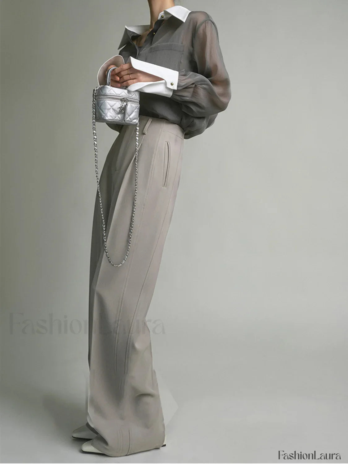 Semi-Sheer Leisure See Through Shirt With Cami Top