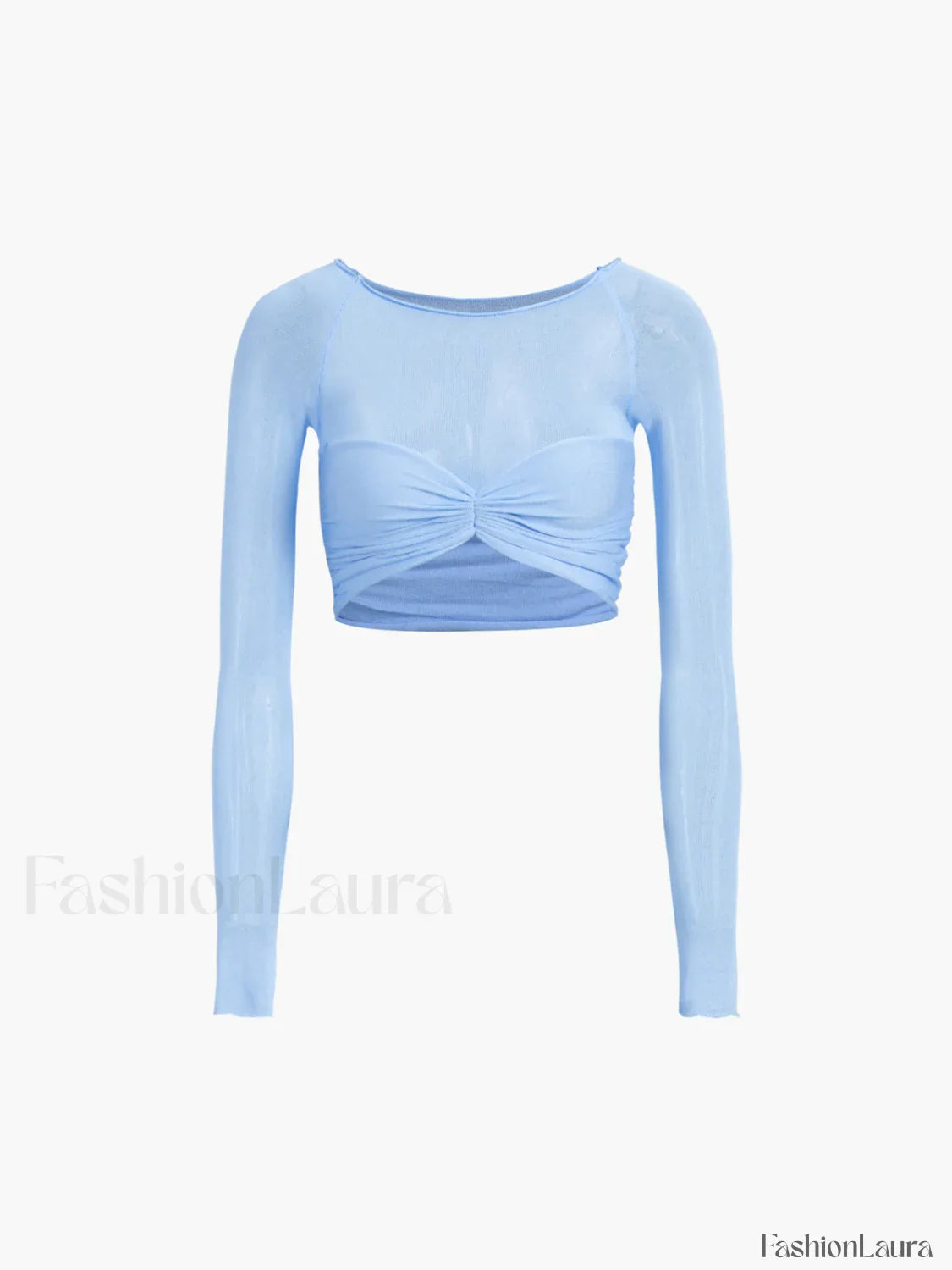 Semi-Sheer Off-Shoulder Mesh Crop T-Shirt