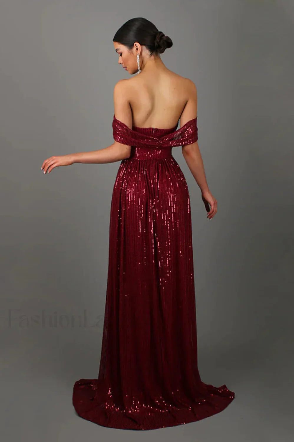 Sequin Dress With Charming Corset & Arm Drapes