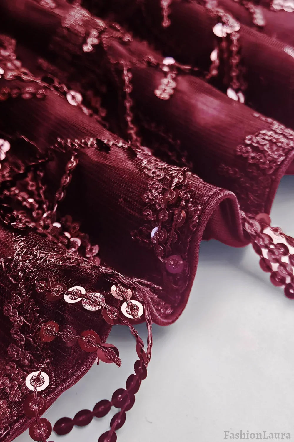 Sequin Fringe Trim Spaghetti Strap Party Dress