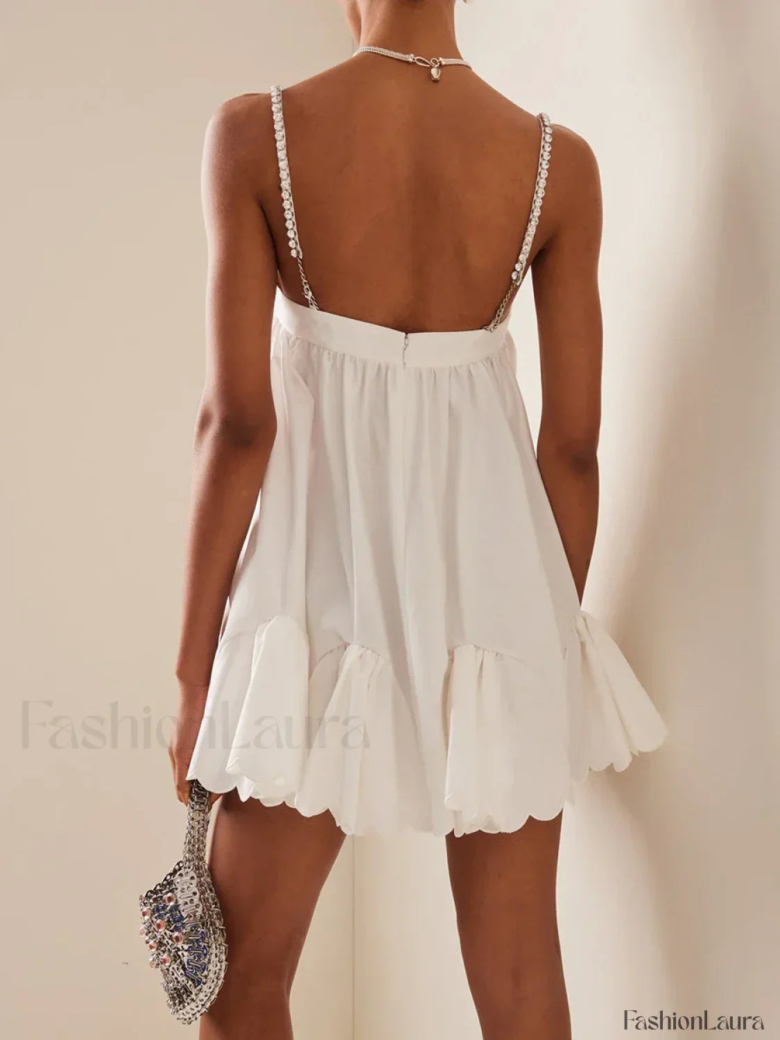 Sequin Hollow Back Mini Dress