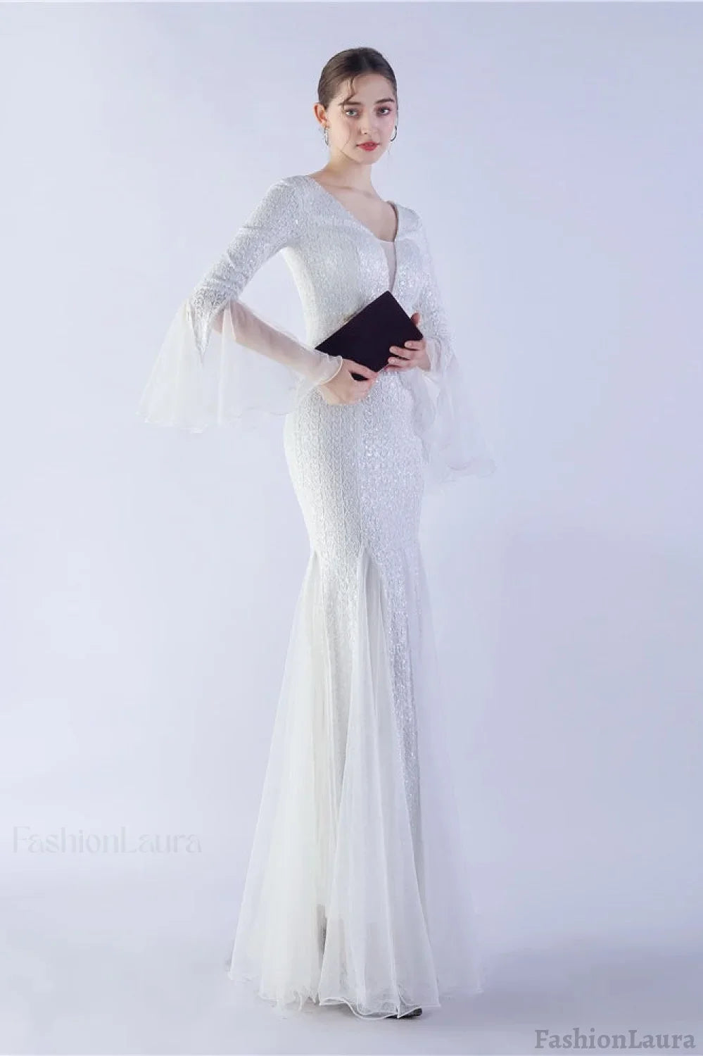 Sequin Ruffled Mesh Party Dress