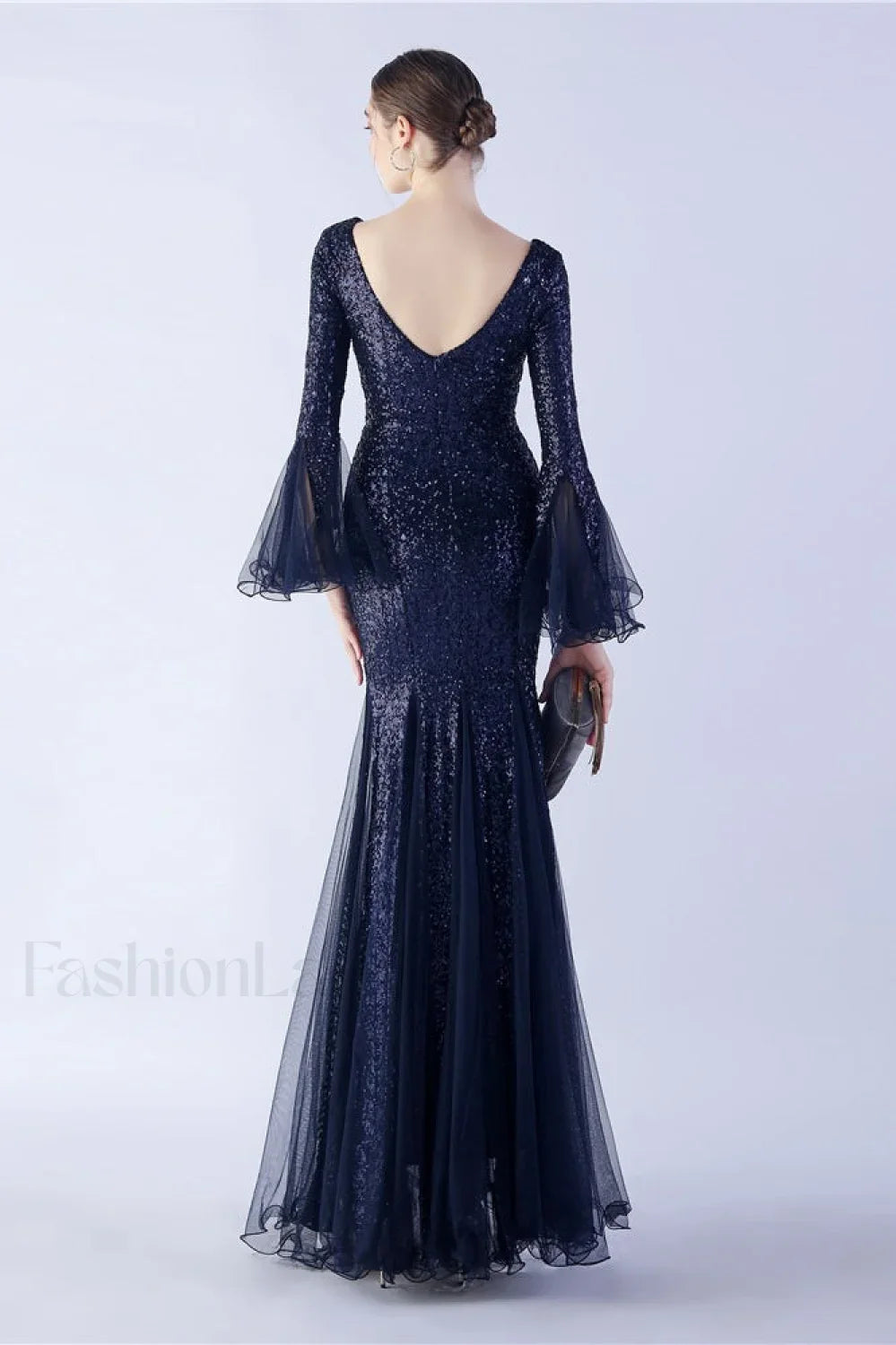 Sequin Ruffled Mesh Party Dress