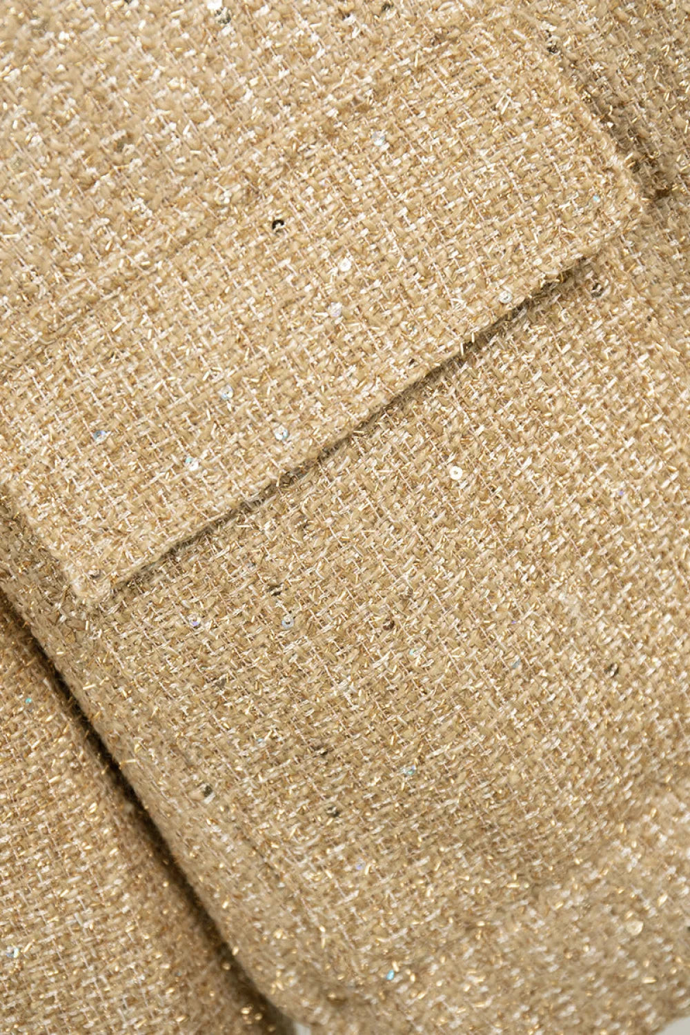 Sequin Stand Collar Pocket Jacket