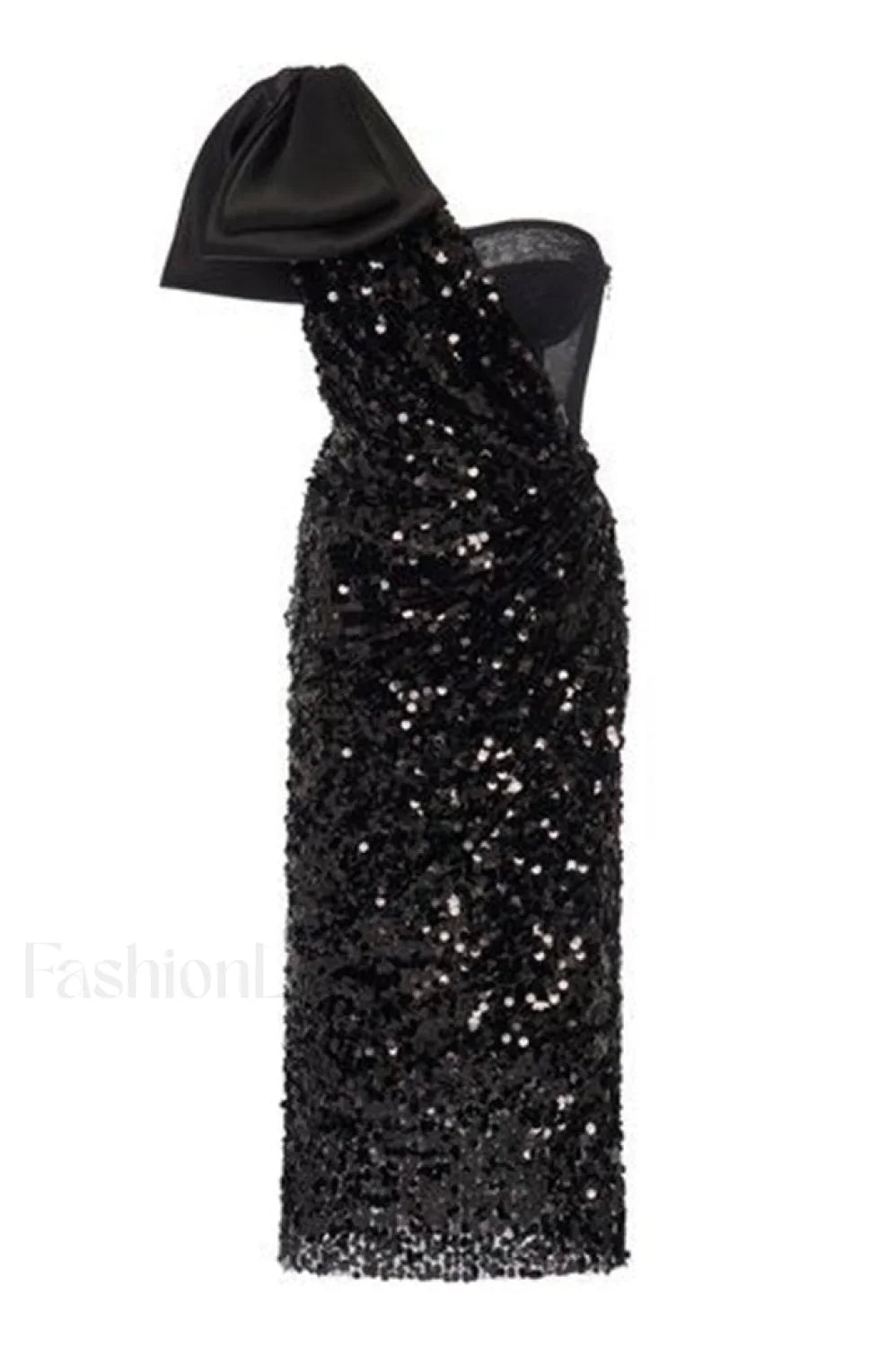 Sequined Longuette Stylish Dress With Bow