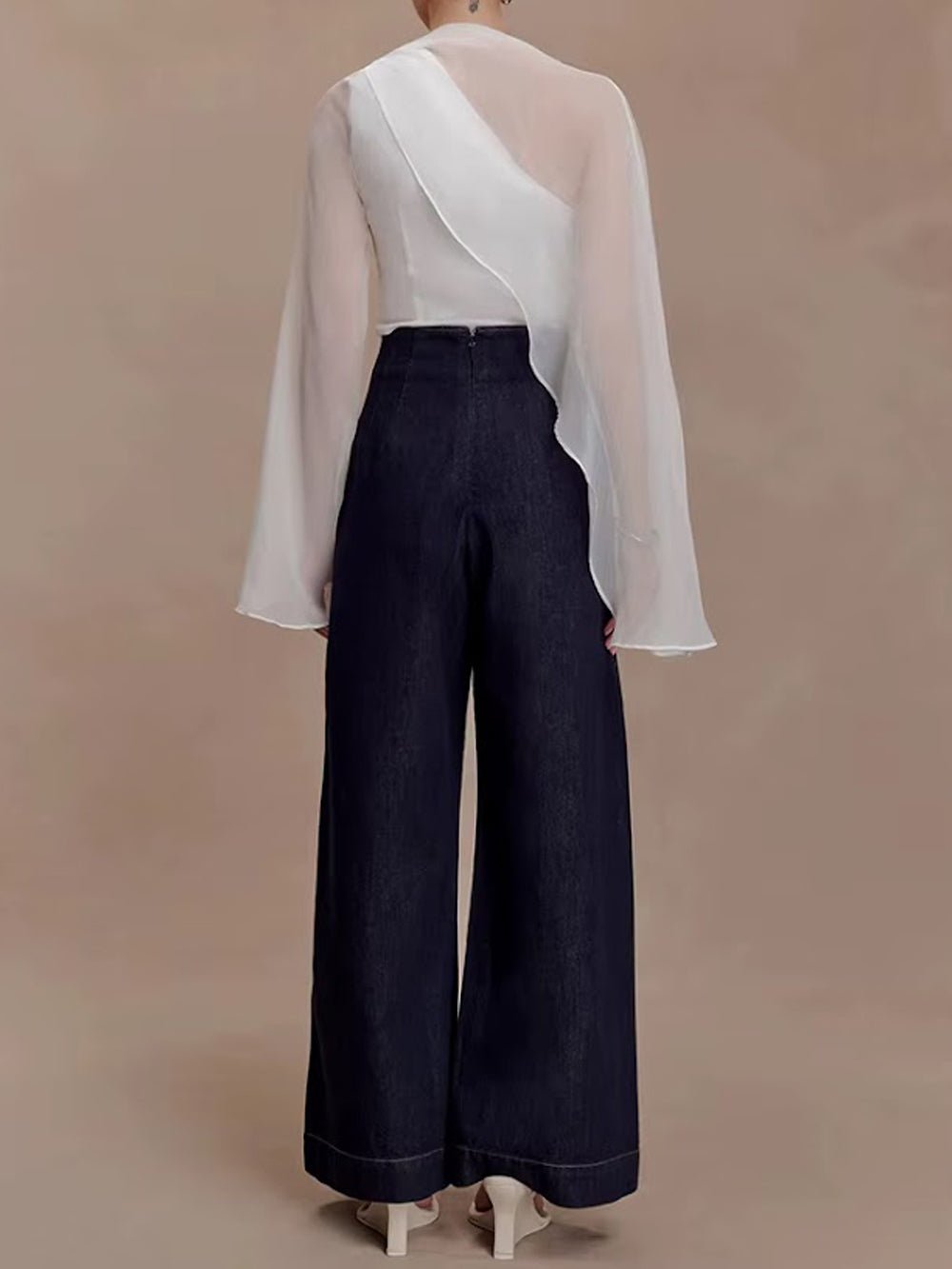 Seraphina Sheer Draped Sleeve Blouse