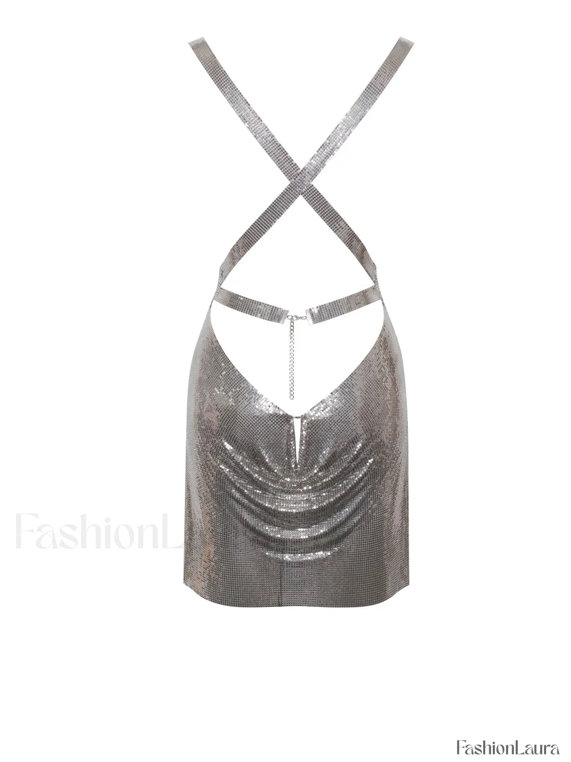 Serenity Silver Stylish Copper Mesh Dress