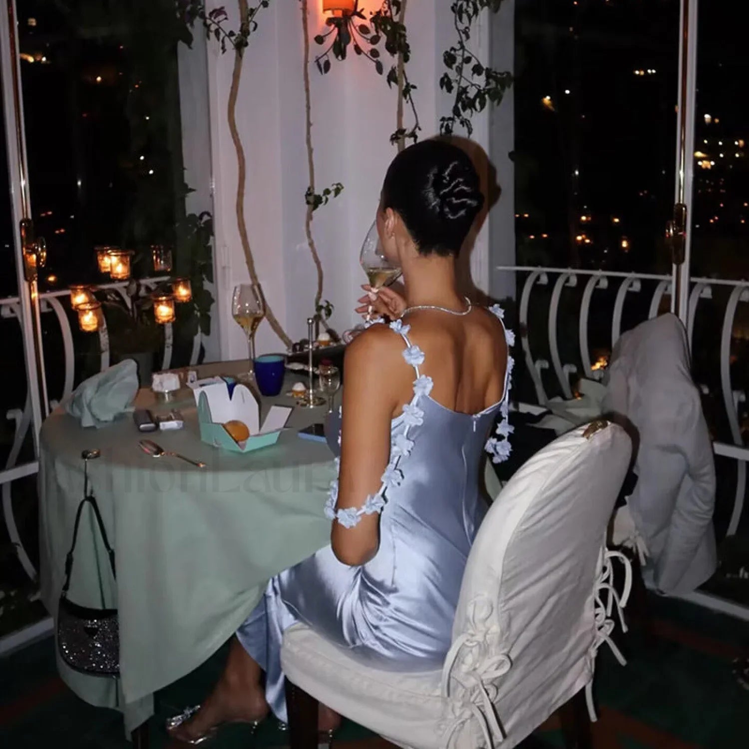 Sexy Babes Low-Cut Strappy Slim Fit Maxi Dress