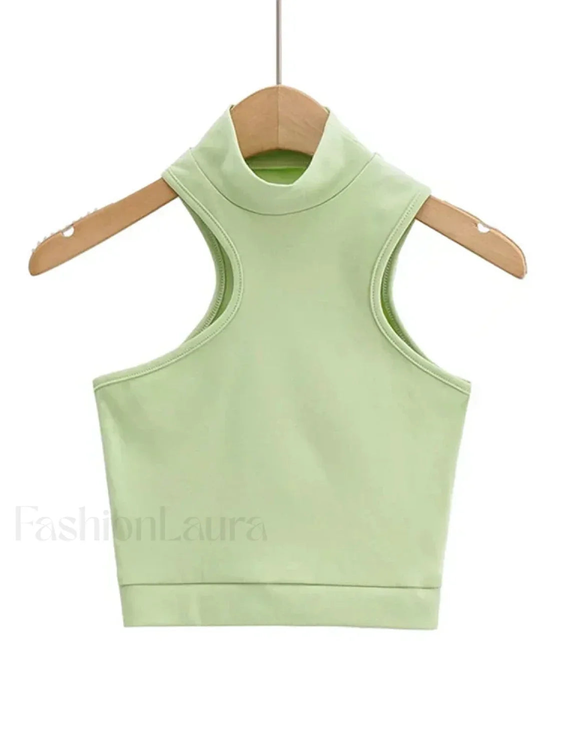 Sexy High Neck Crop Top Green / S