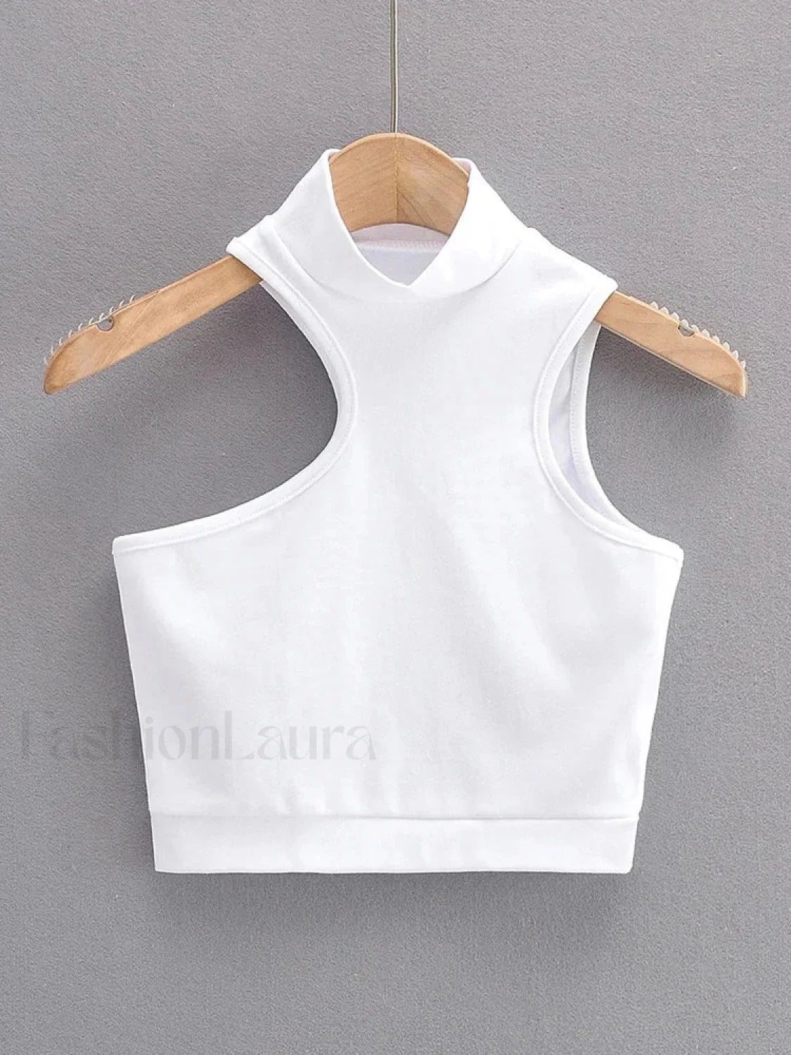 Sexy High Neck Crop Top WHITE / S
