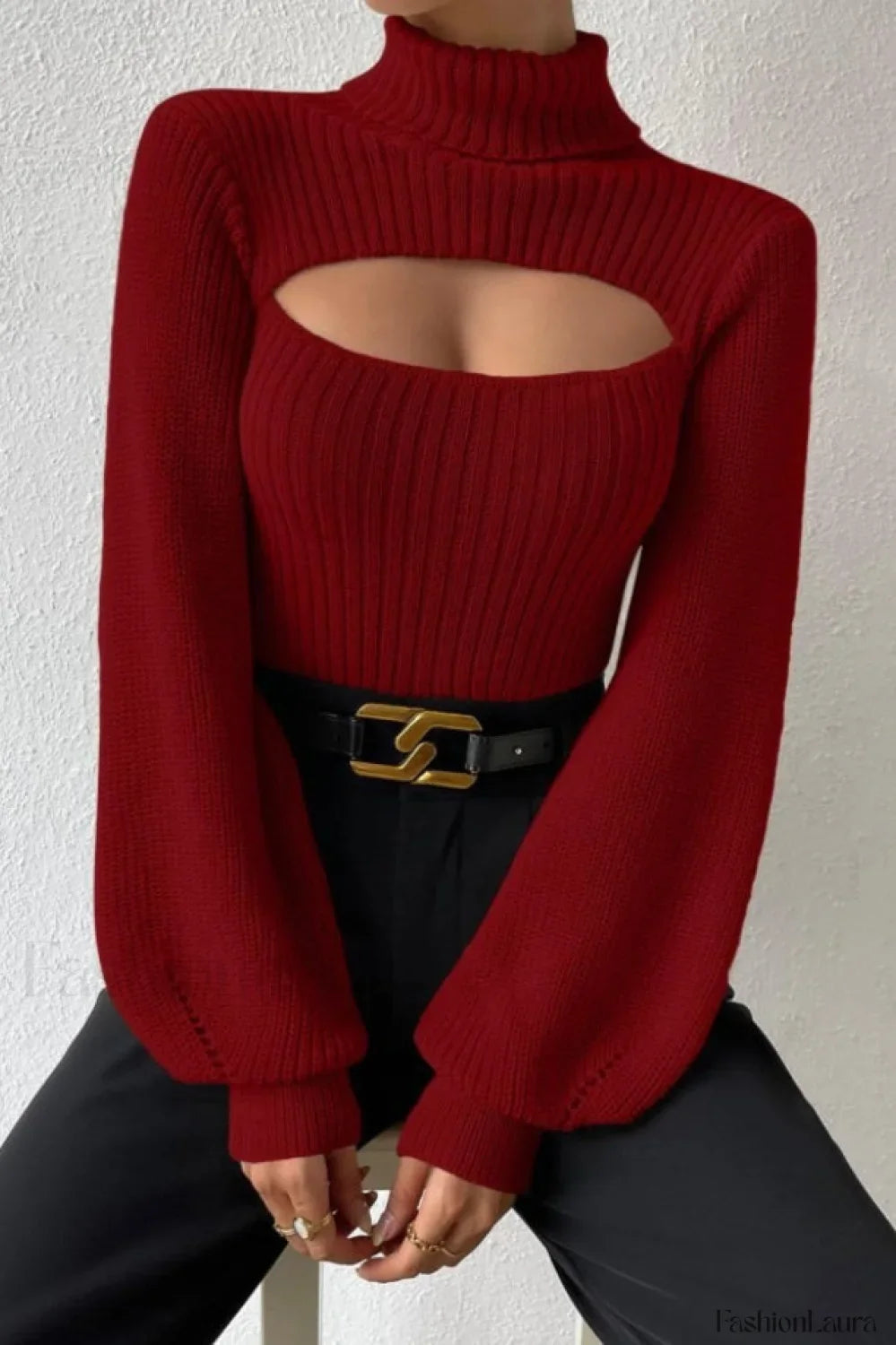 Sexy Hollow Out Turtleneck Sweater