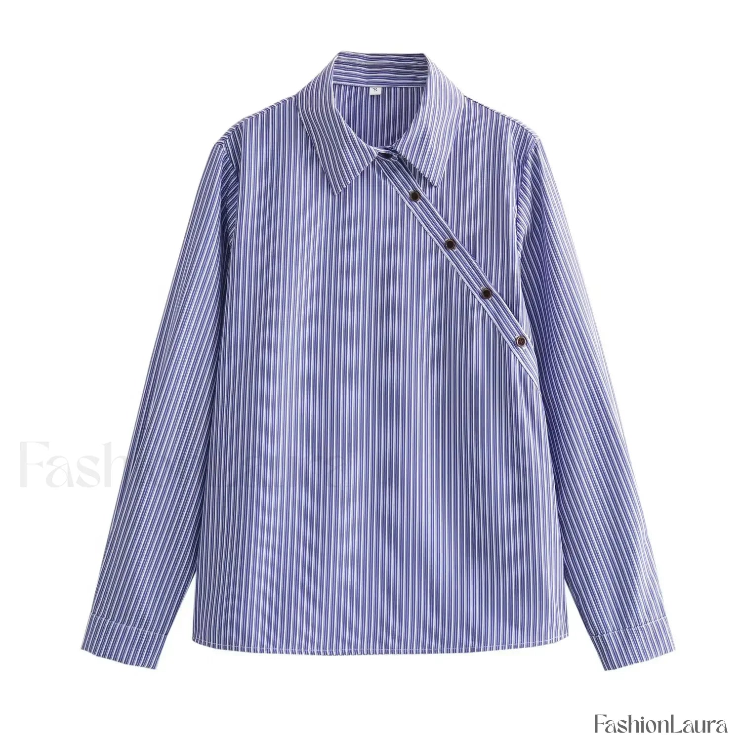 Sexy Lapel Oblique Open Off Shoulder Striped Loose Blouse