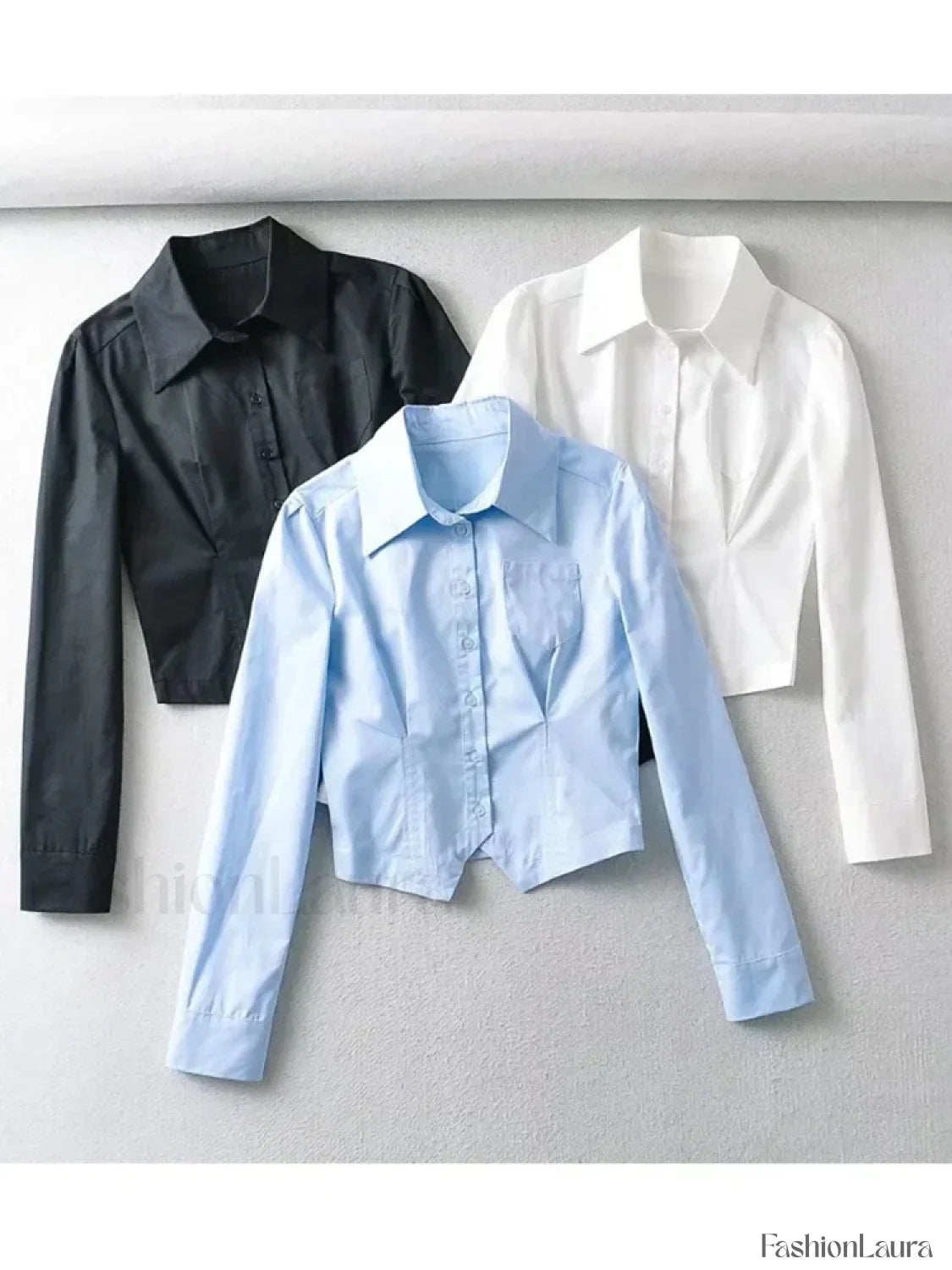 Sexy Long French Ruched Retro Blouse