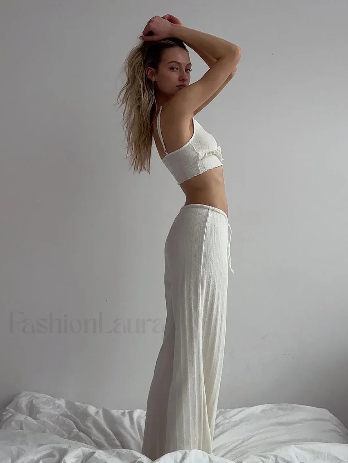 Sexy Pajama Crop Nightwear Two Piece Set
