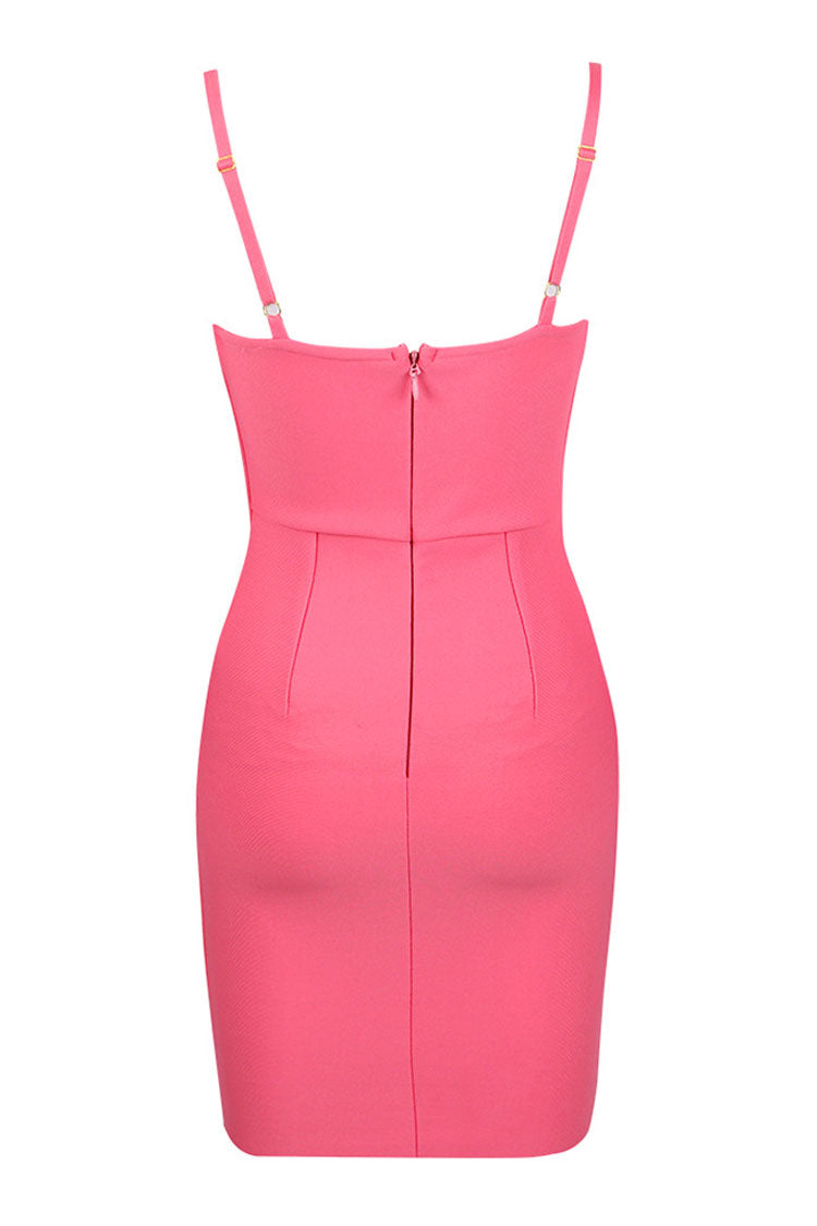 Sweetheart Bustier Pleated Bandage Bodycon Mini Dress