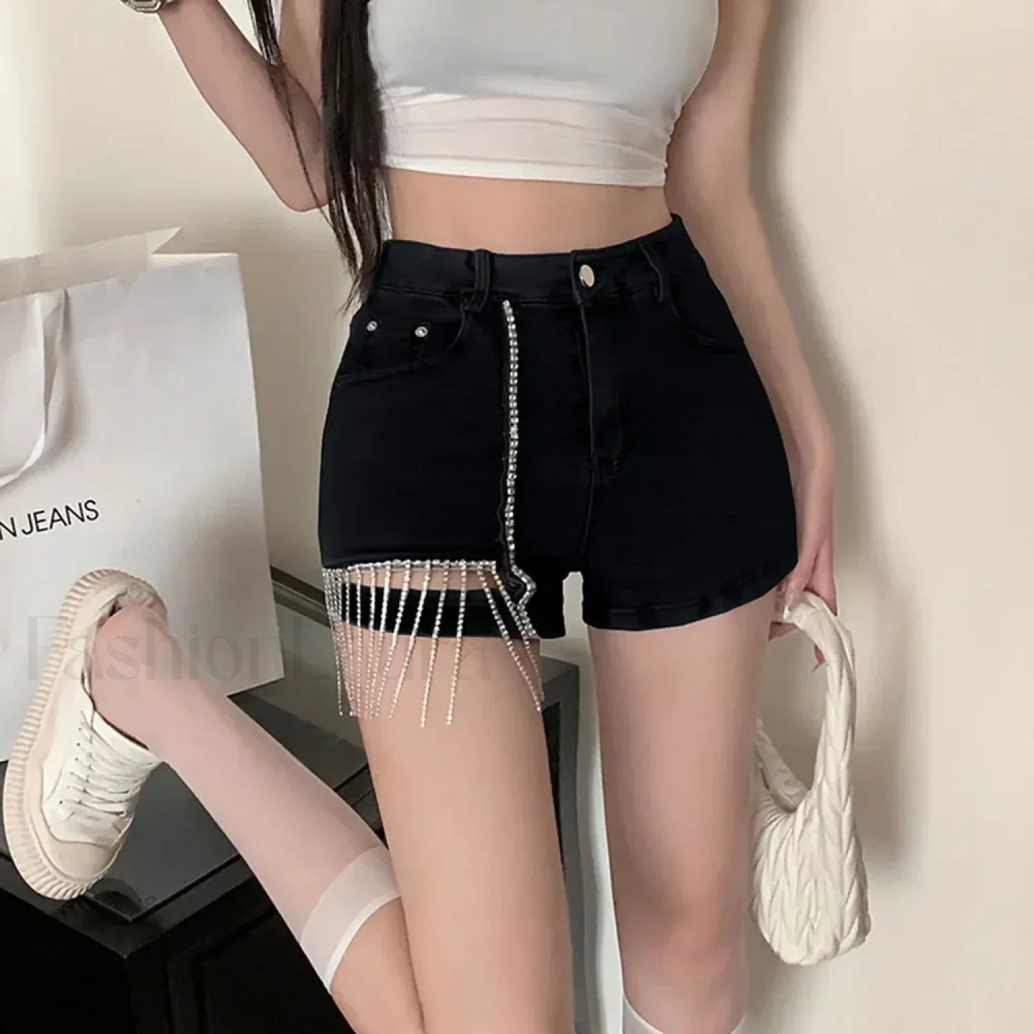 Sexy Rhinestone Tassel Women's Shorts