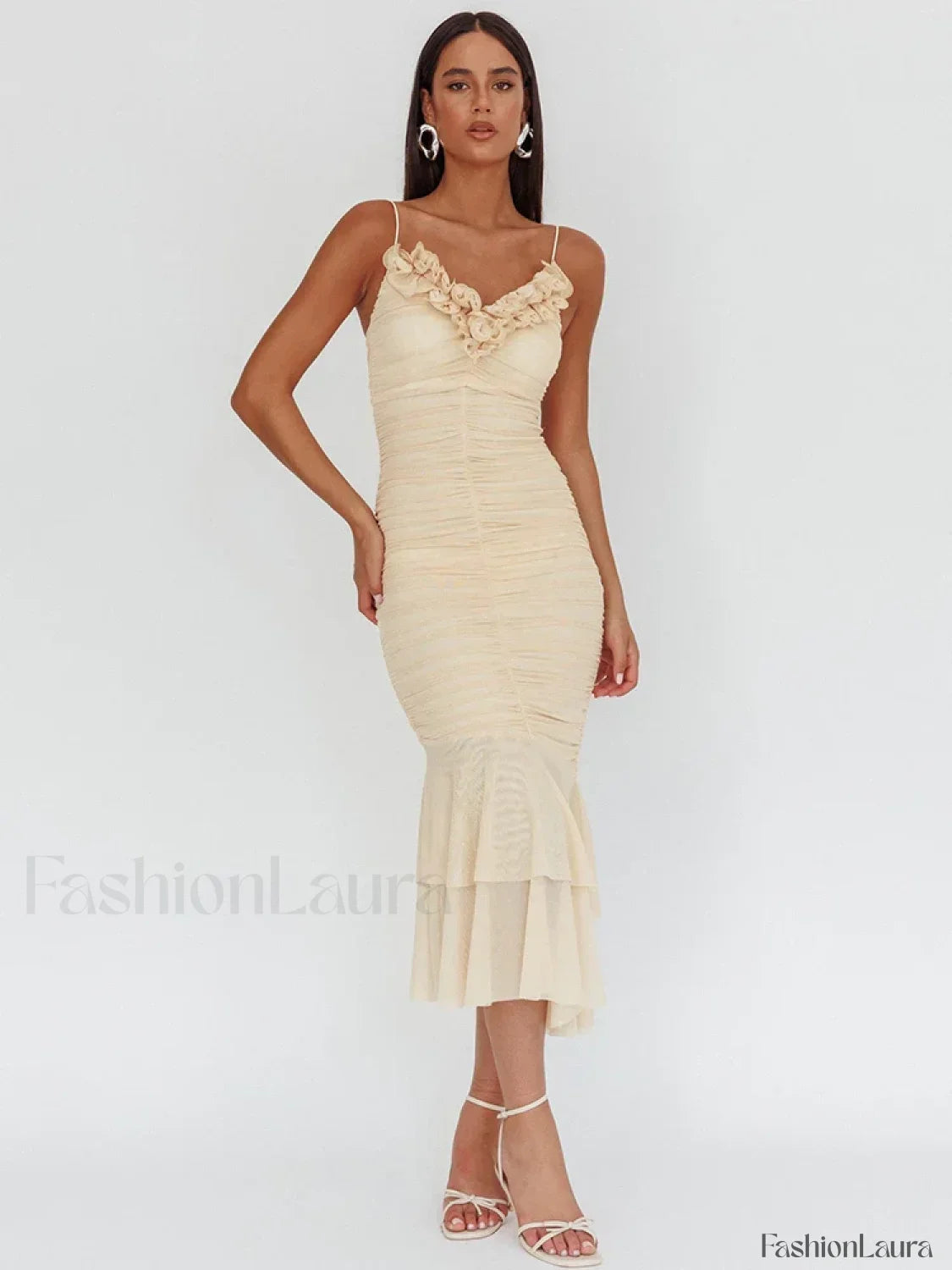 Sexy Rose V Neck Floral Dress