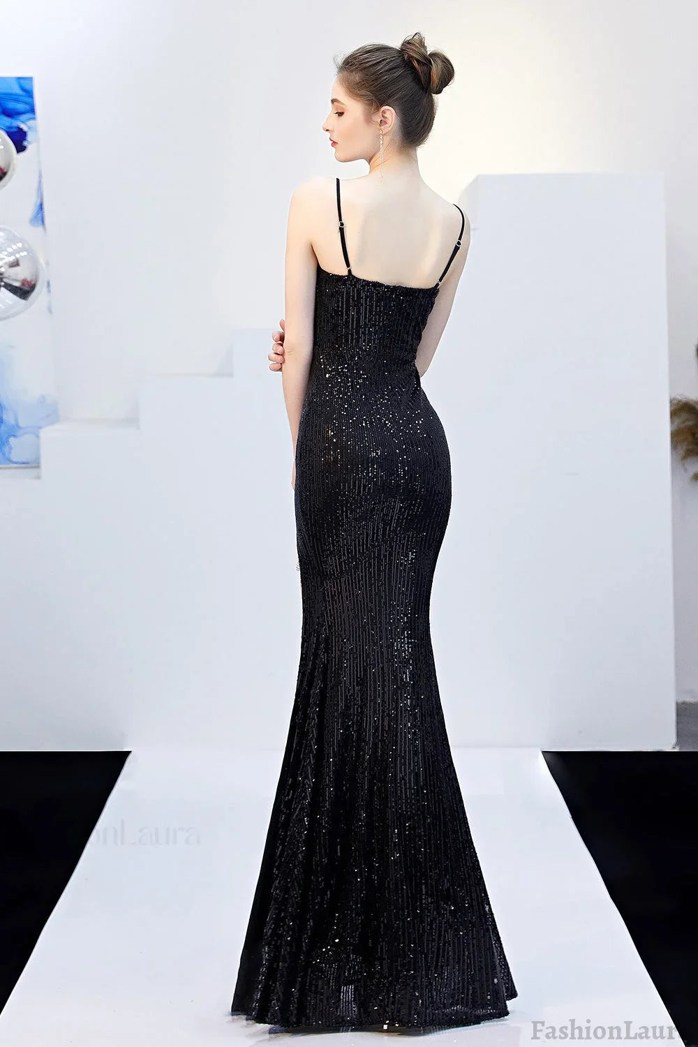 Sexy Slim Fishtail Party Dress with Belt