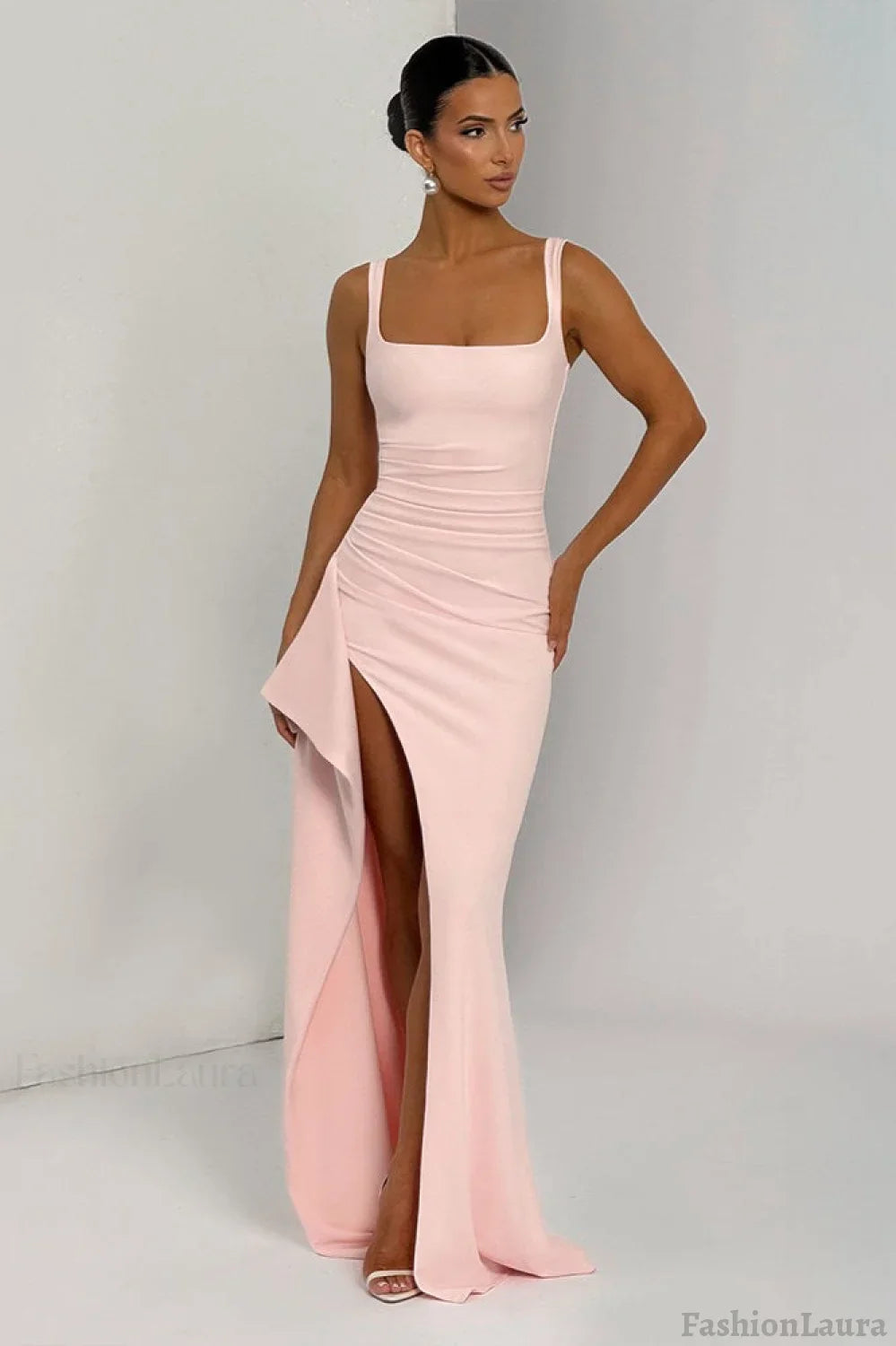Sexy Spaghetti Strap High Slit Maxi Party Dress