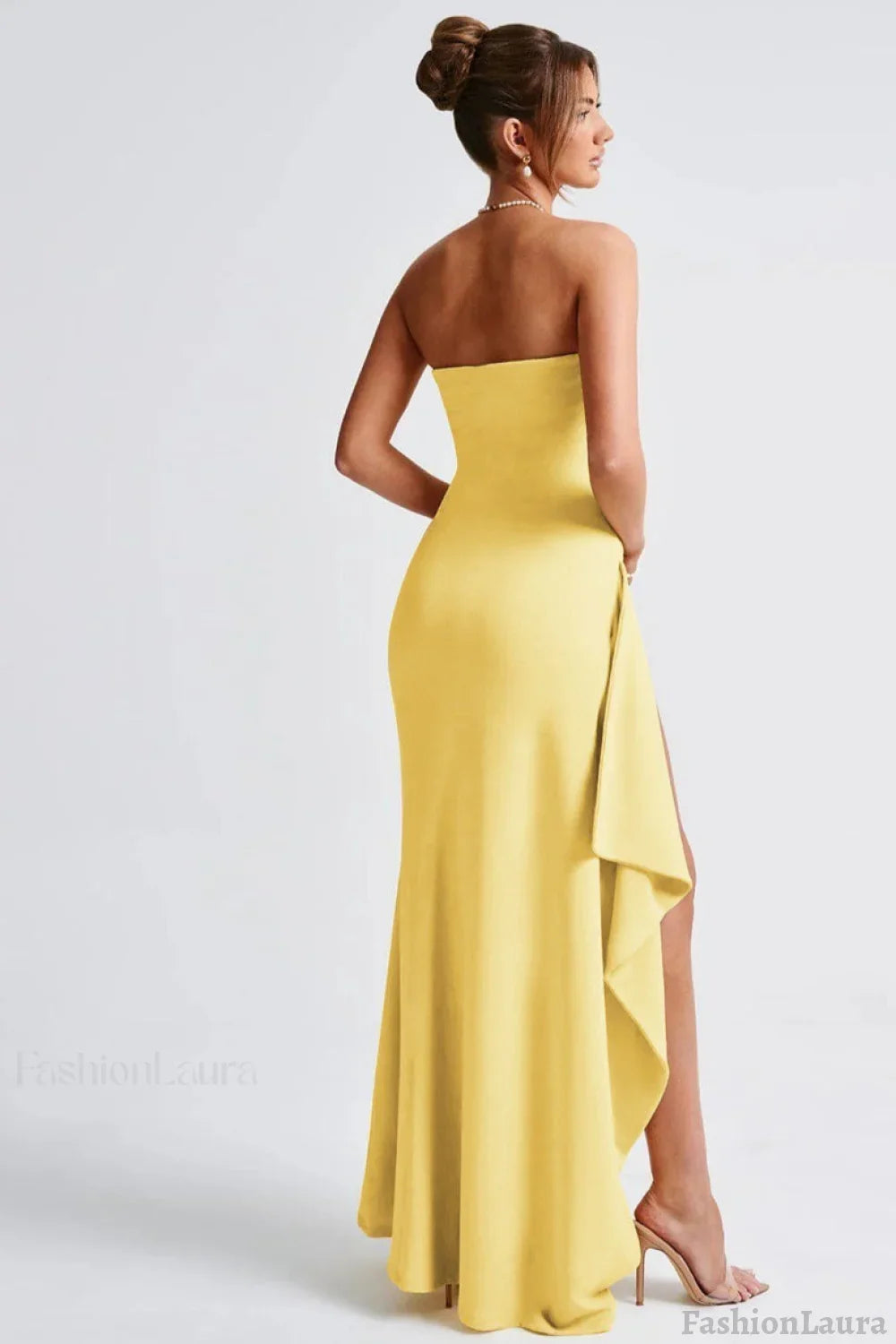 Sexy Strapless Slit Evening Party Dress