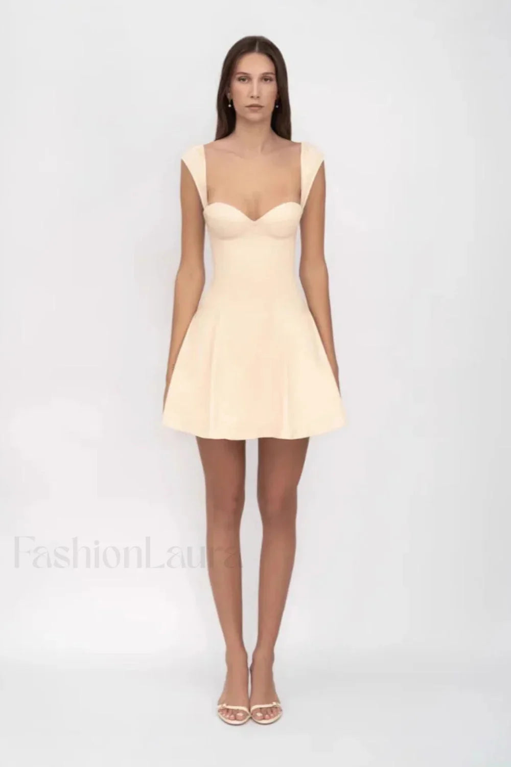 Sexy Tube Top Drawstring Waist A-Line Mesh Mini Dress